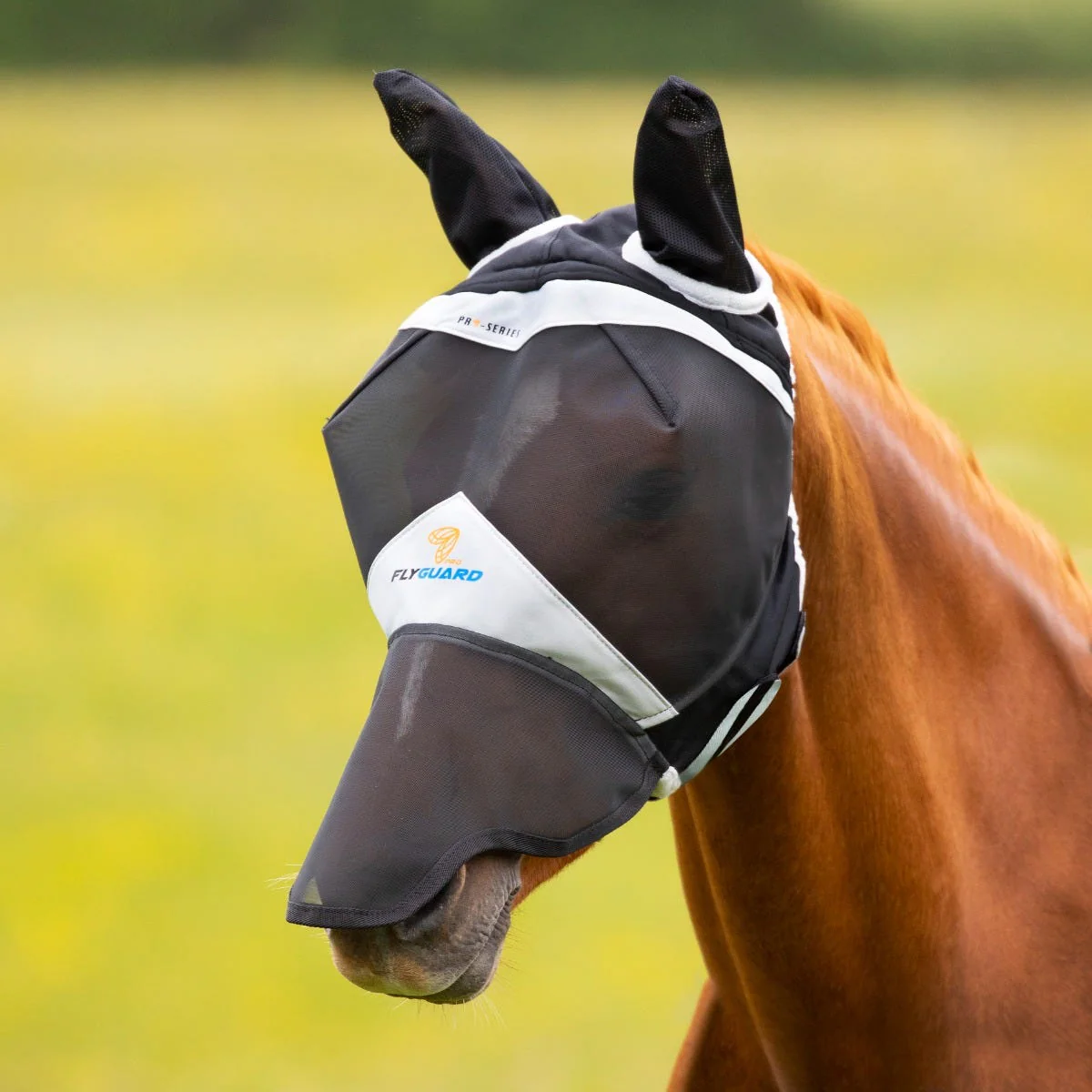 Shires FlyGuard Pro Fine Mesh Fly Mask with Ears & Nose - Image 2